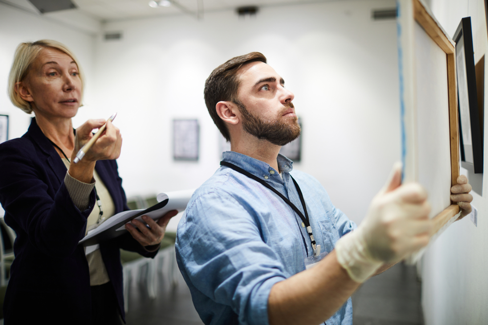 two museum workers